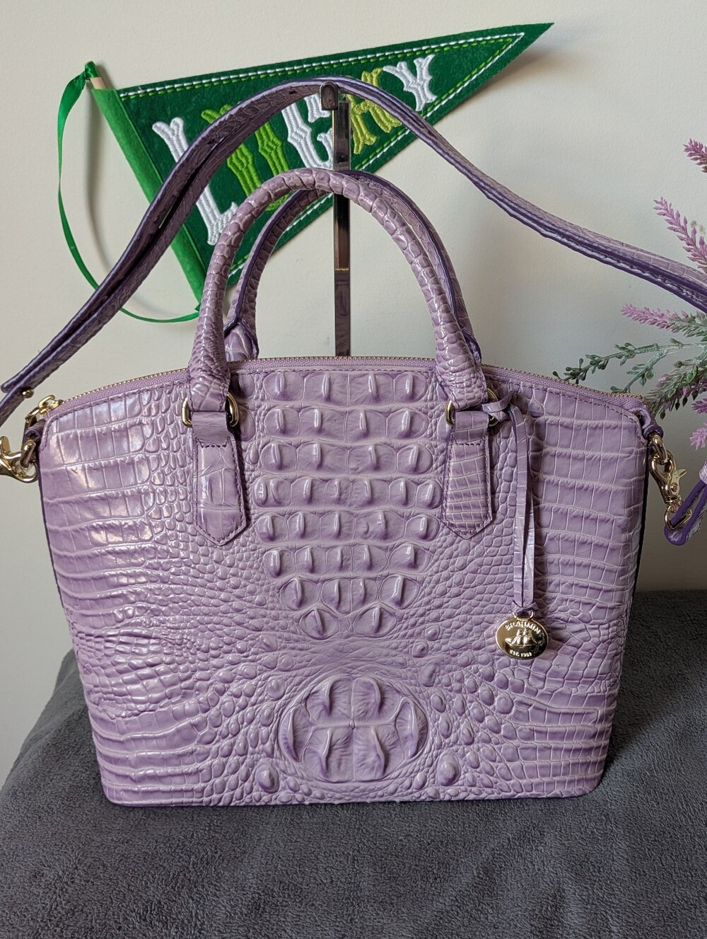 Brahmin Small Duxbury Satchel In Lavender